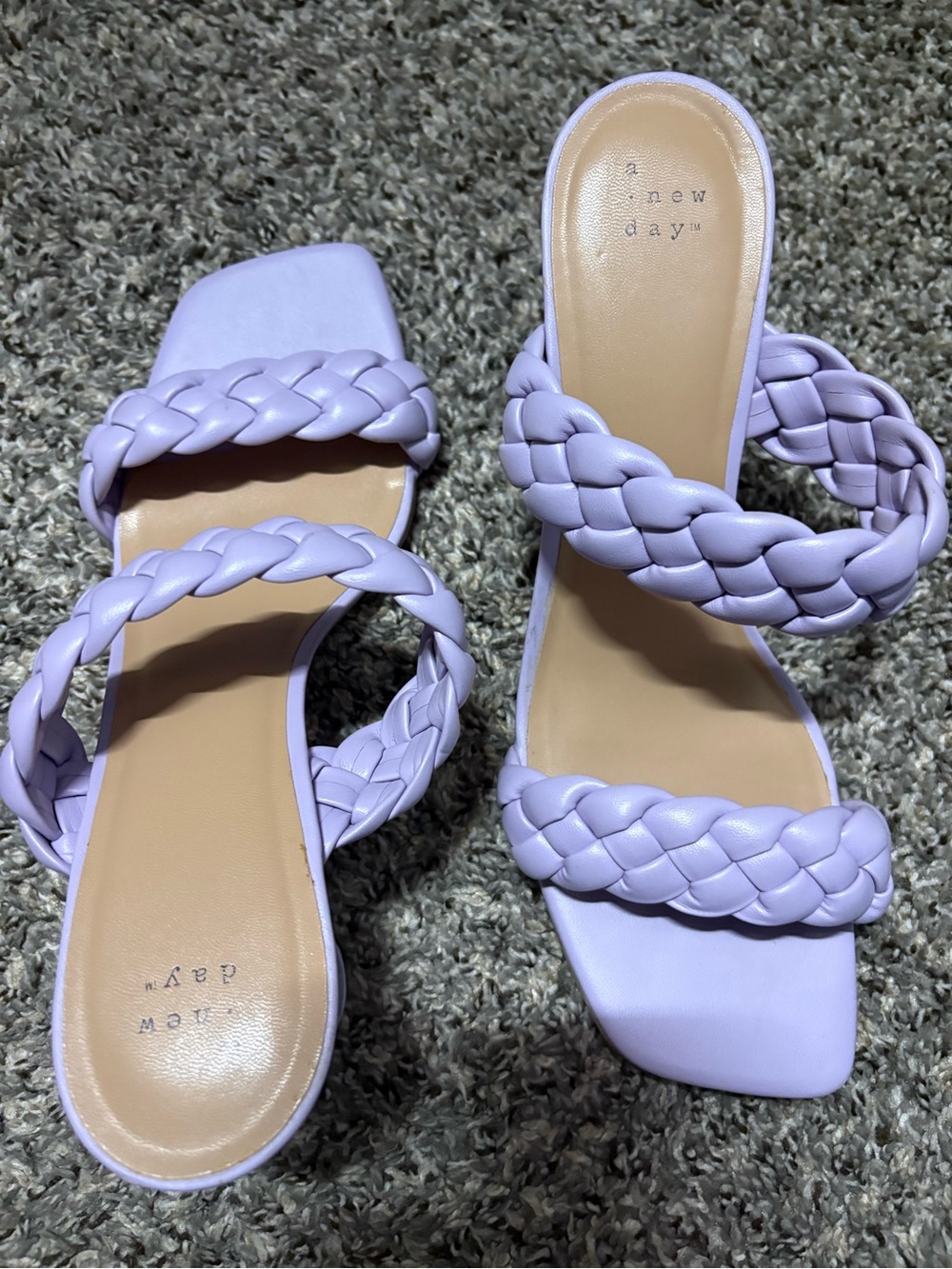EUC a new day lilac braided heels size 11